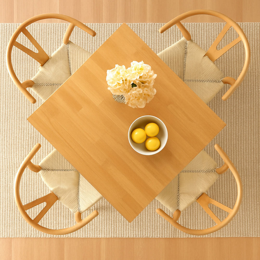 Nicholas Winter 4 Seater Wooden Square Dining Table Natural Image 4