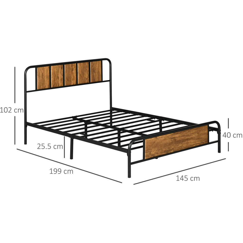 Portland Double Rustic Brown Bed Frame Image 8