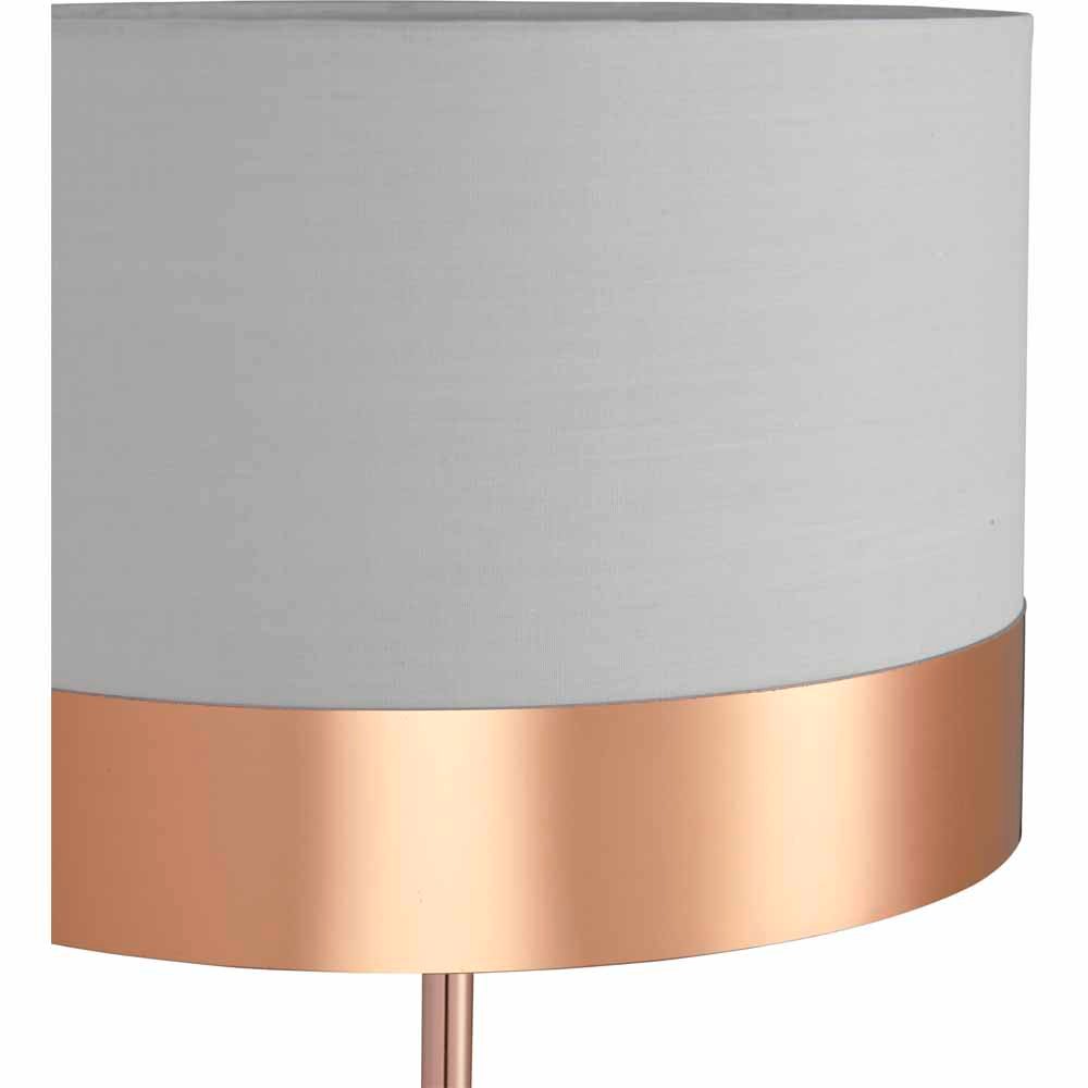 Wilko White Metalic Band Table Lamp Image 2