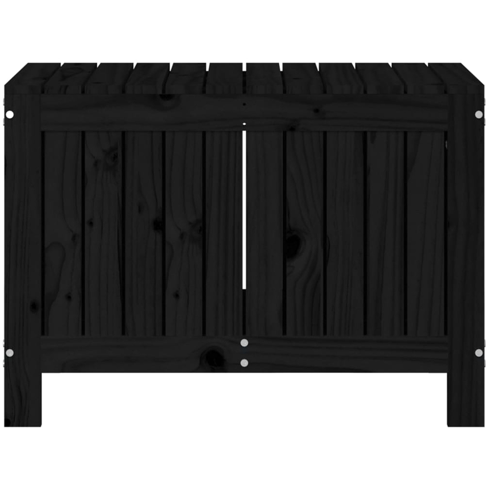 vidaXL 54 x 76 x 42.5cm Black Pine Wood Garden Storage Box Image 5