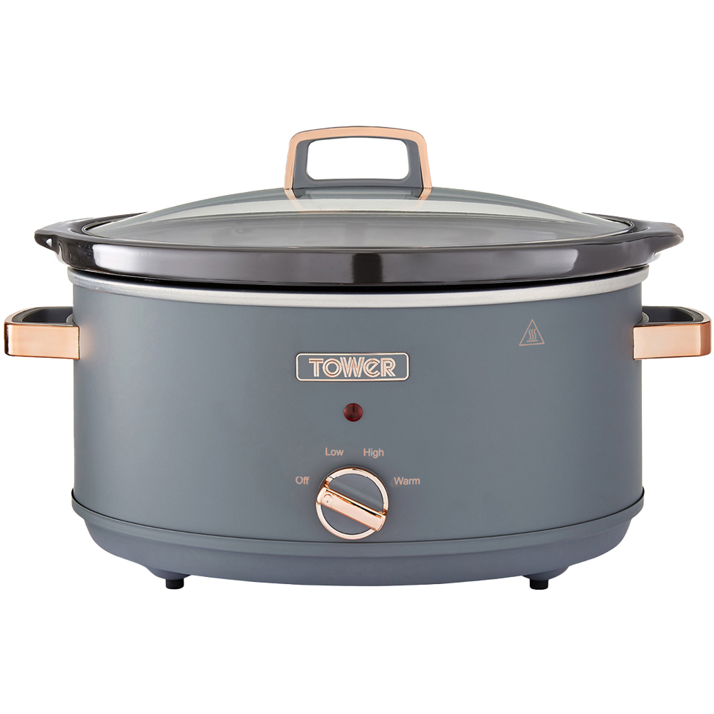Tower T16043GRY Cavaletto Grey and Rose Gold Slow Cooker 6.5L Image 1