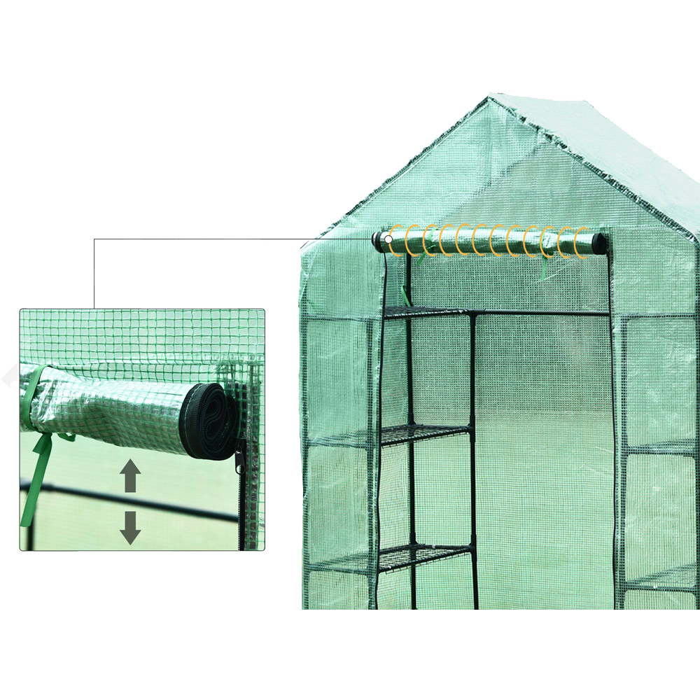 Outsunny Green PE 4.7 x 2.4ft Mini Greenhouse with Shelves Image 5