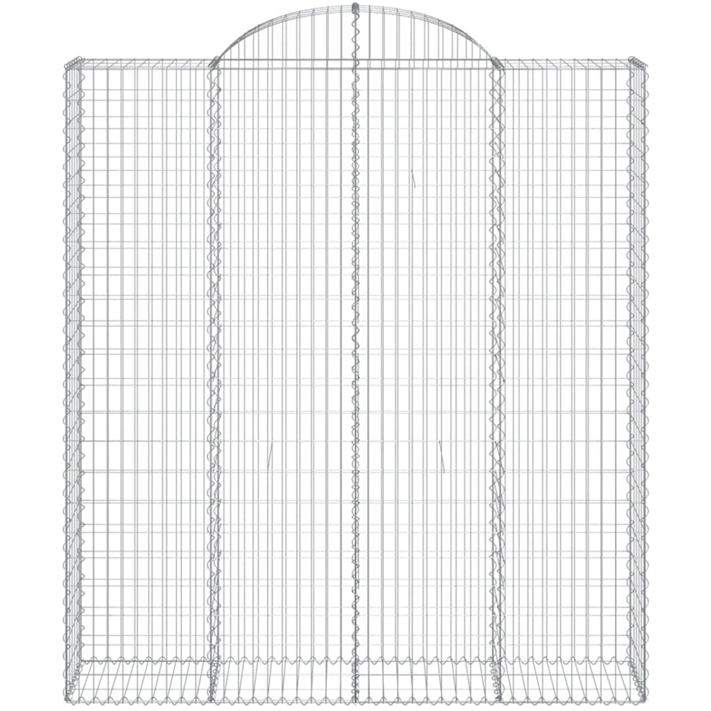 vidaXL Silver Galvanised Iron Arched Gabion Basket 200 x 50 x 220/240cm 5 Pack Image 2