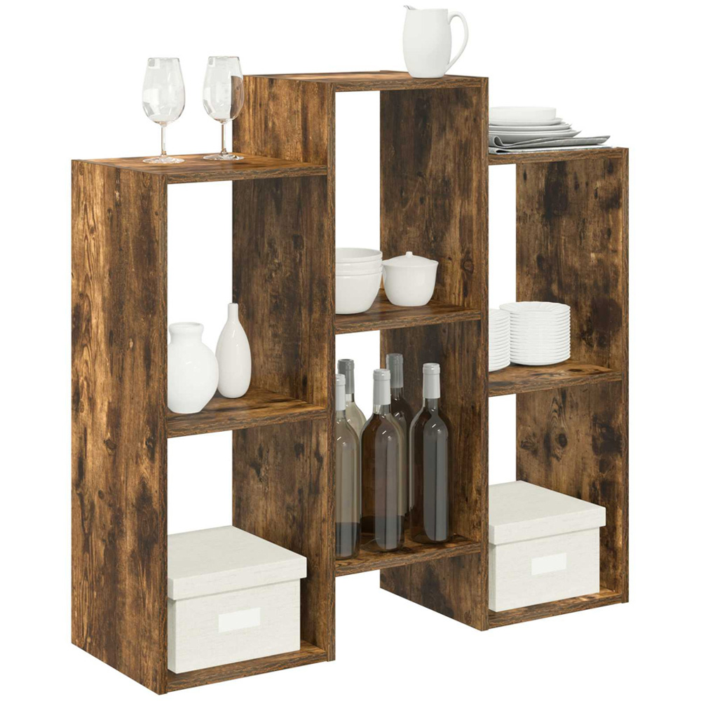 vidaXL 6 Open Shelf Smoked Oak Sideboard Image 3