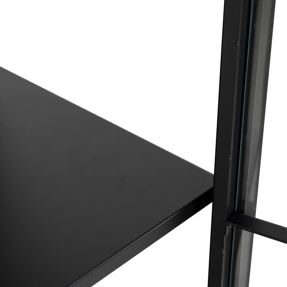 Florence Newcastle 2 Door 4 Shelf Matt Black Tall Display Cabinet Image 7