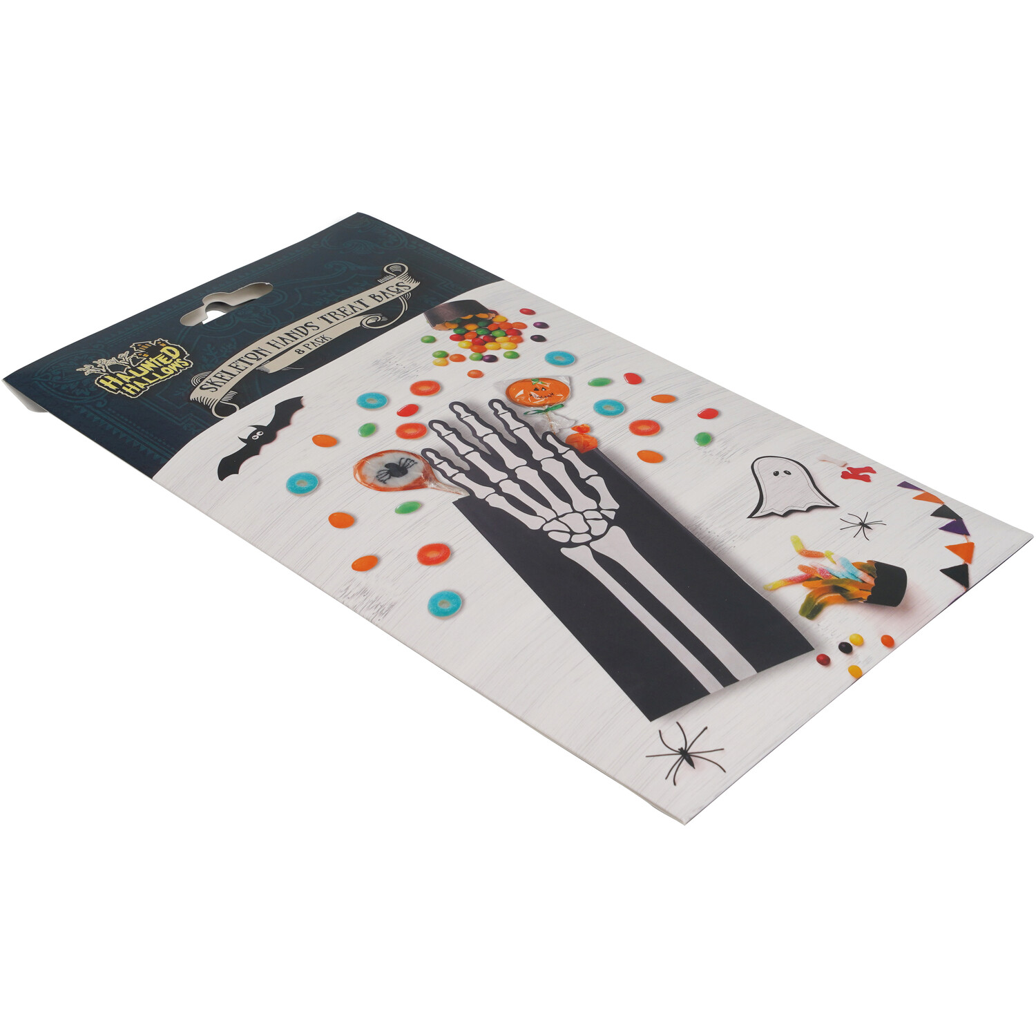Skeleton Hands Treat Bags Black and White Image 3