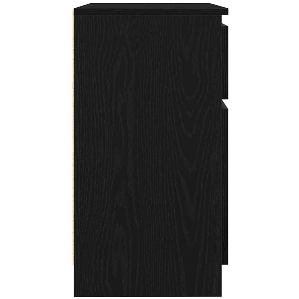 vidaXL 2 Door Single Drawer Black Oak Wooden Sideboard Image 6