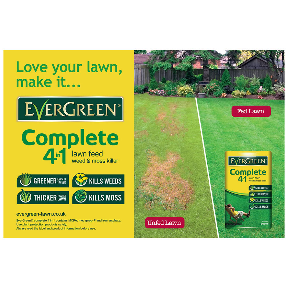 Evergreen Complete 4-in-1 Lawn Feed, Weed and Moss Killer 200msq 7kg Image 2
