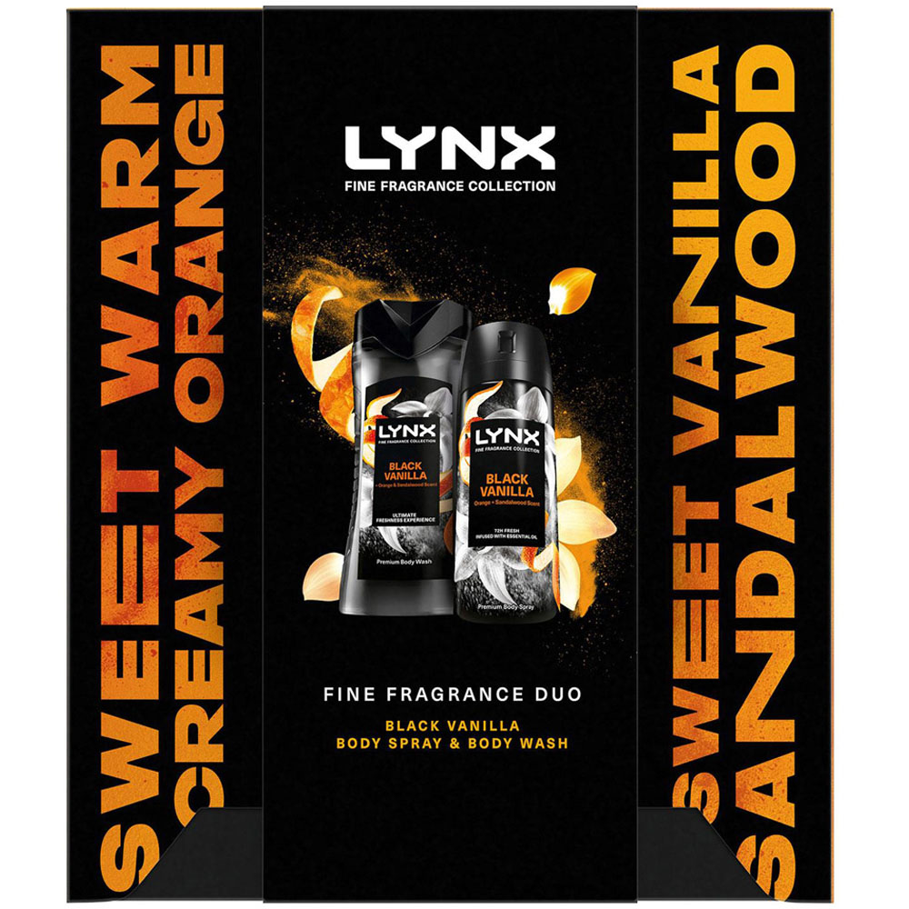 Lynx Black Vanilla Body Spray and Wash Gift Set 3 Pack Image 3