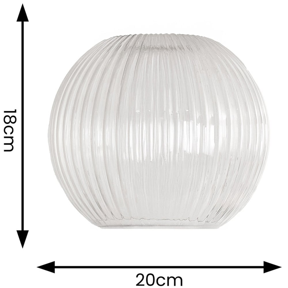 ValueLights Maddison Clear Ribbed Glass Globe Easy Fit Pendant Lamp Shade Image 5