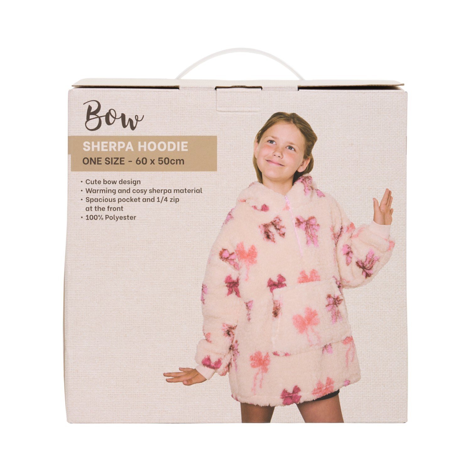 Kids Printed Sherpa Zip Hoodie Image 5