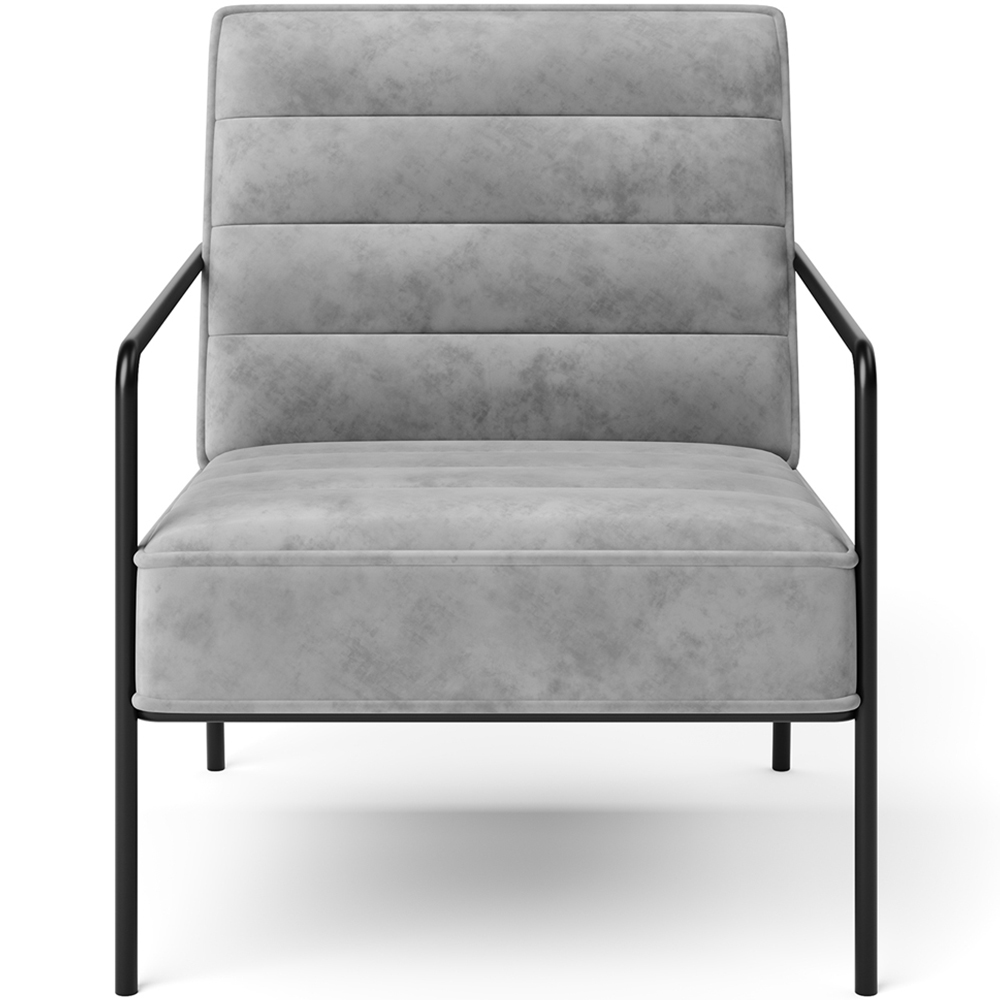 Dorel Bookham Plush Grey Velvet Accent Chair Image 3