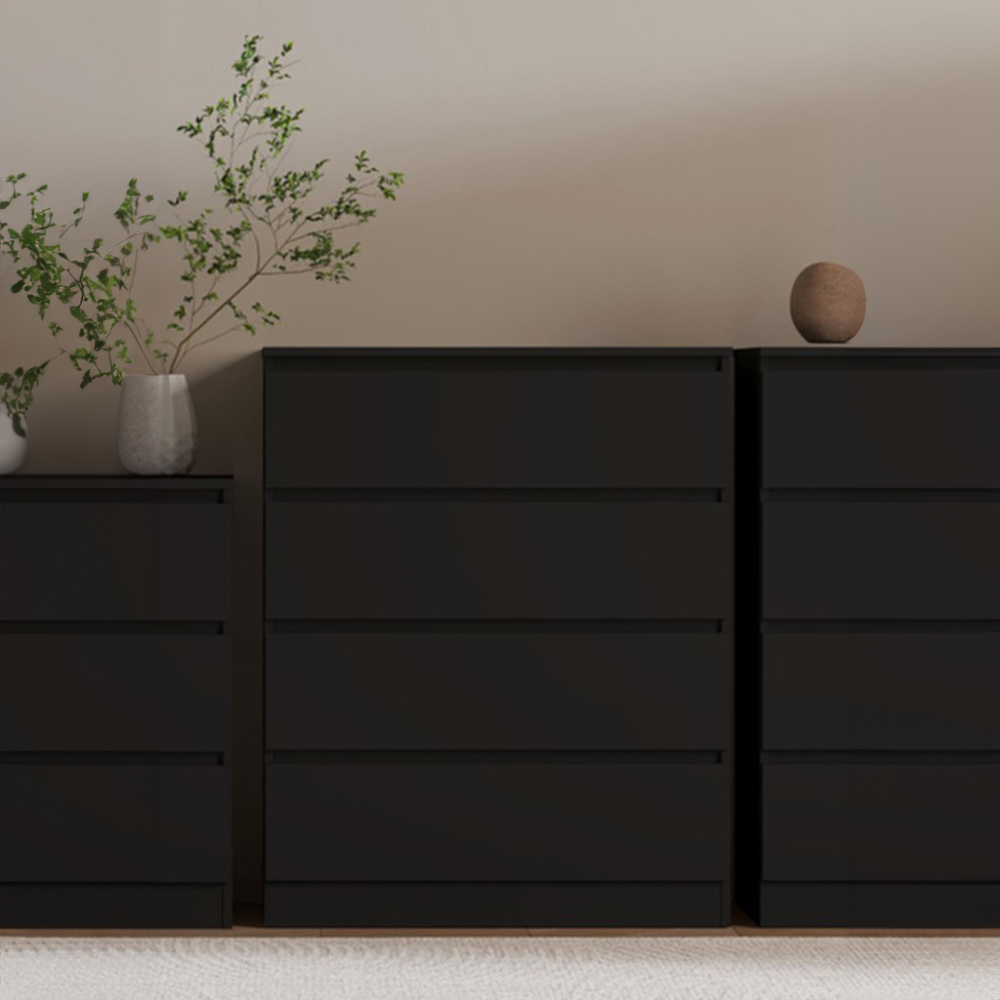 Seconique Malvern 4 Drawer Black Chest of Drawers Image 6