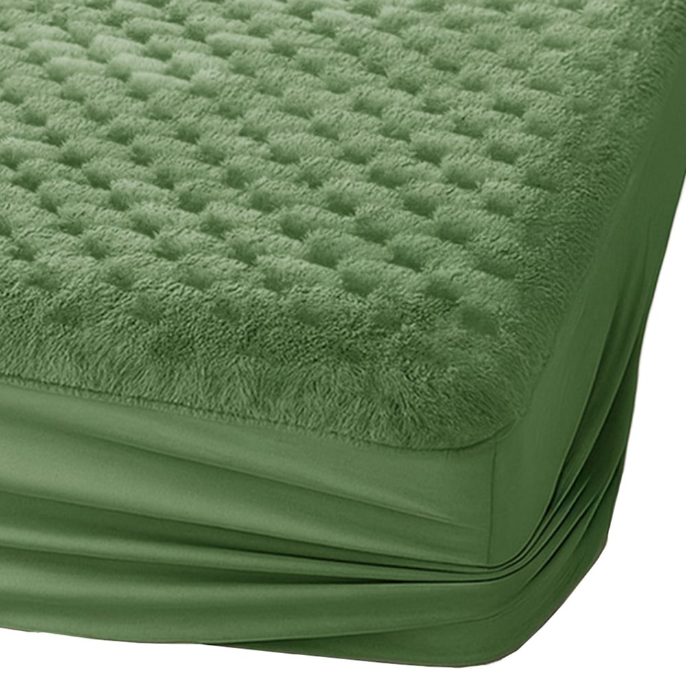 Velosso Double Olive Chunky Popcorn Fitted Sheet Image 1