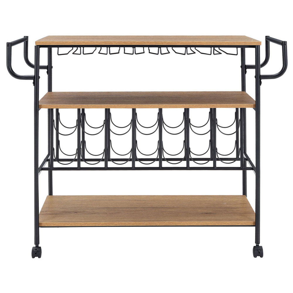 Living and Home 4 Tiers Rolling Serving Bar Cart Image 3