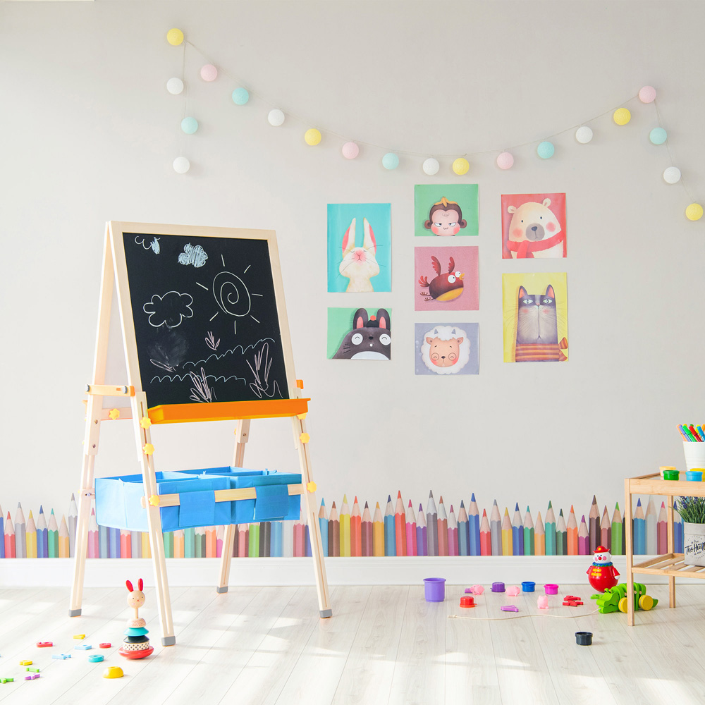 Teamson Kids Little Artist Vangogh Kids Blue Wooden Easel Image 2