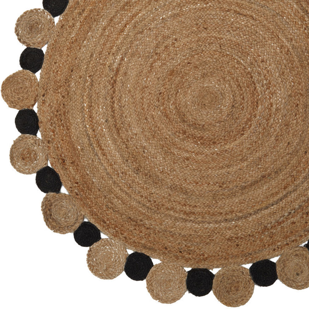 Premier Housewares Bosie Demir Large Natural and Black Jute Rug Image 5