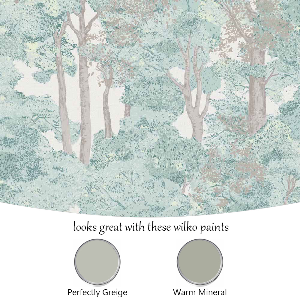 Wilko Easy Tranquil Woodland Green Wallpaper Image 4