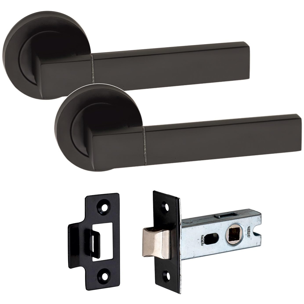 Golden Grace Matt Black Capri Door Handle Set 6 Pack Image 2