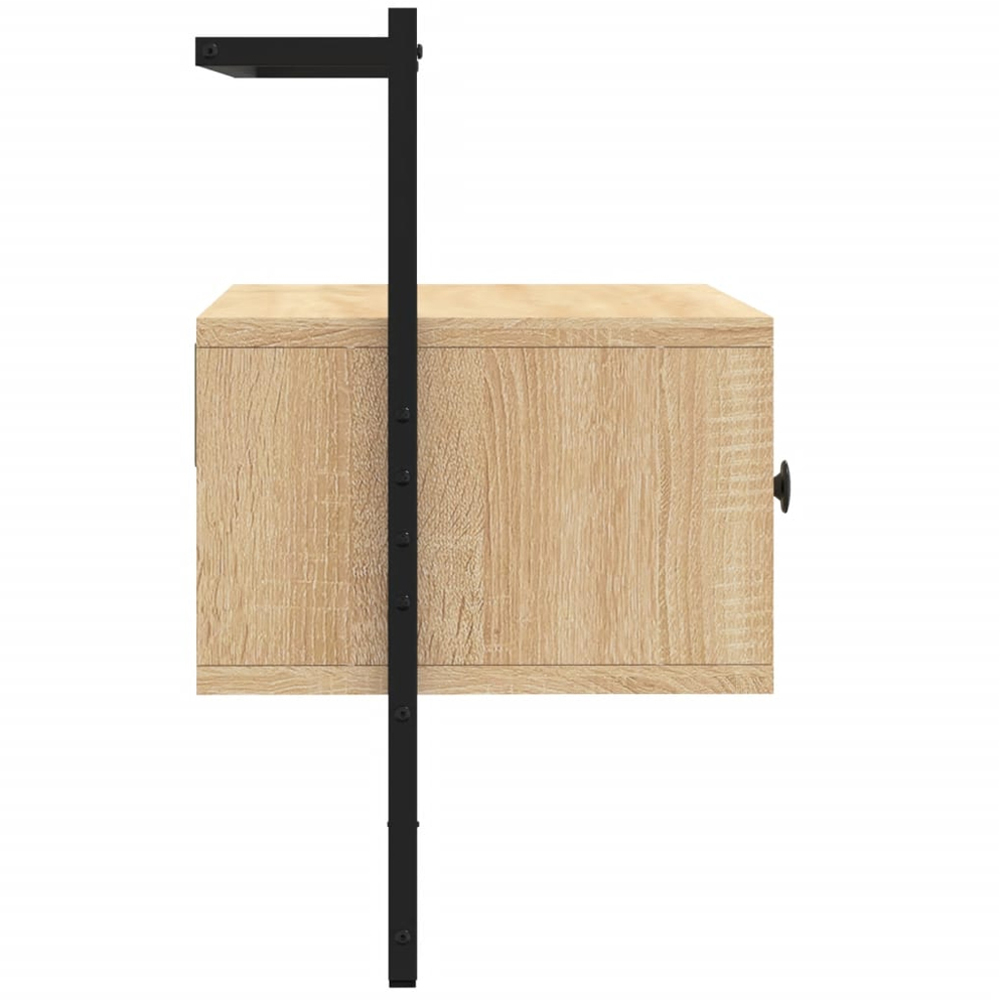 vidaXL 2 Drawer Sonoma Oak Wall Mounted TV Cabinet Image 4