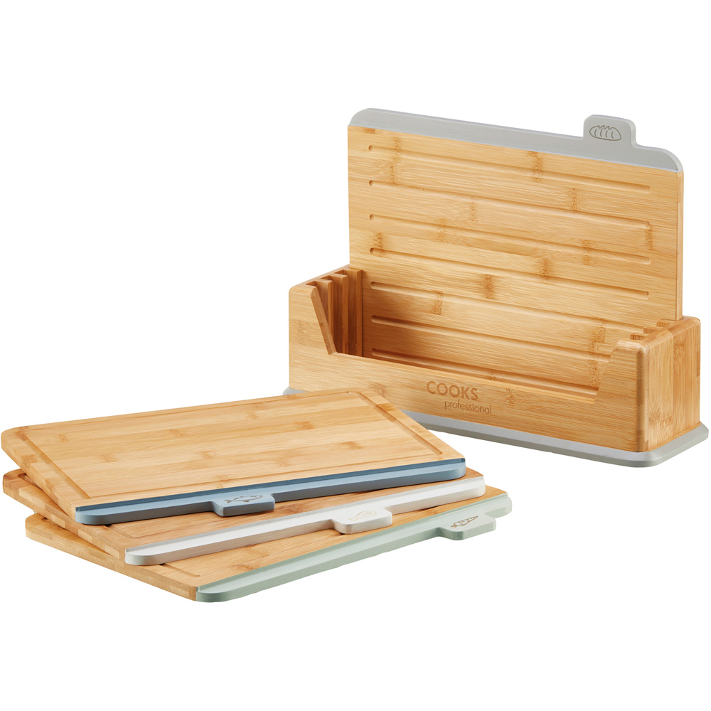 Cooks Professional G4537 4 Piece Bamboo Index Chopping Boards Image 4