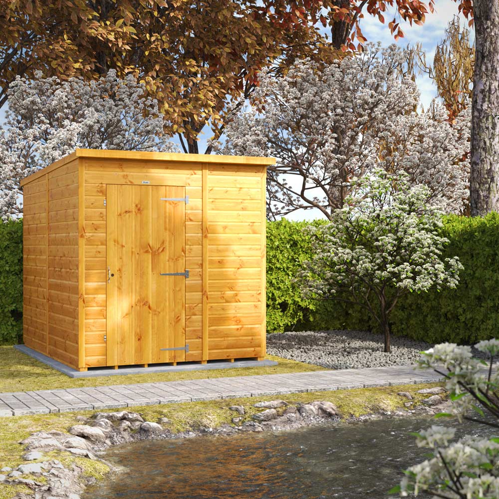 Power Sheds 6 x 8ft Pent Wooden Shed Image 2