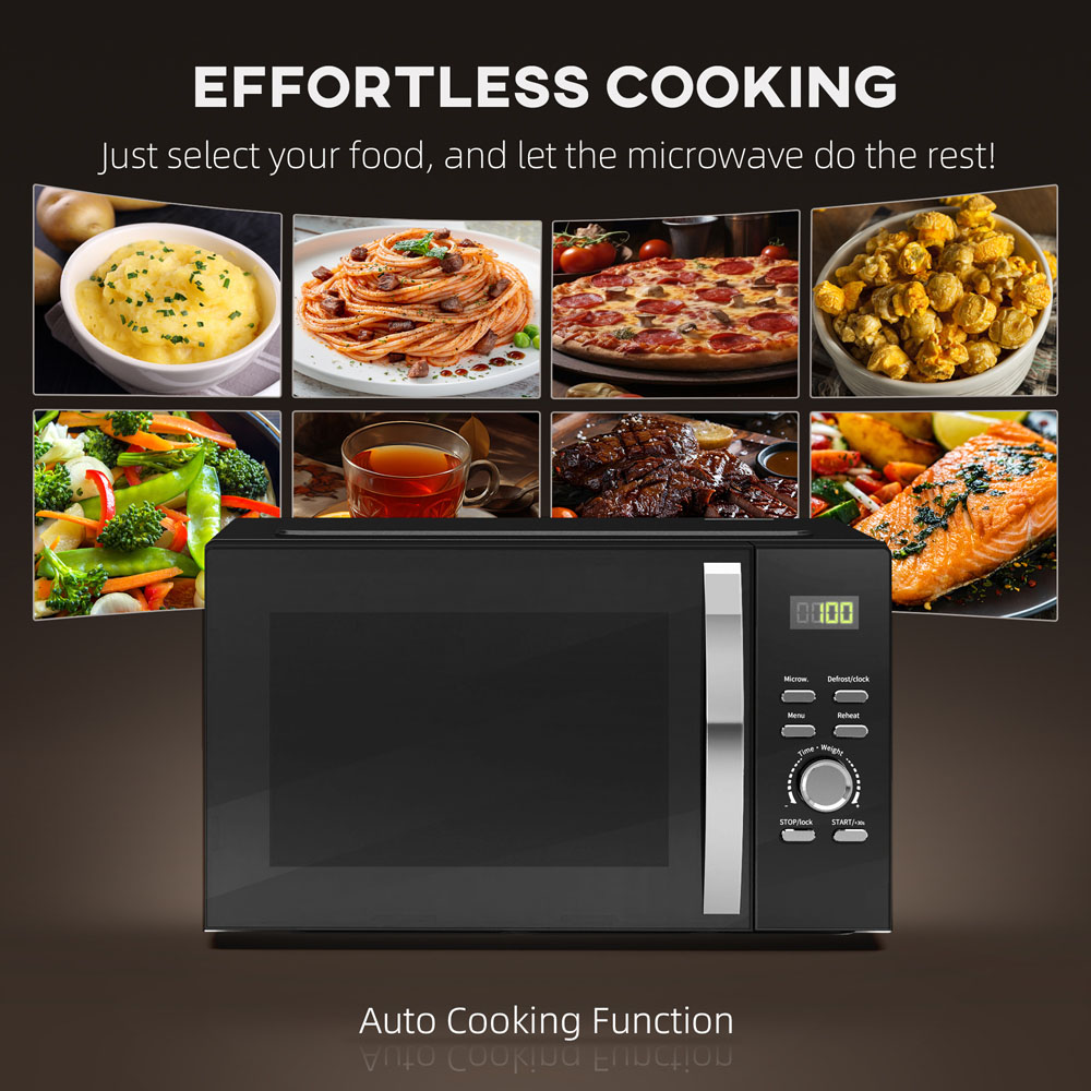 HOMCOM 800-226V70BK Black Microwave Oven 23L 800W Image 4