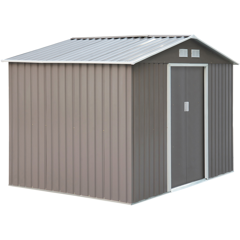 Outsunny 9 x 6.4ft Apex Roof Metal Storage Shed Image 1