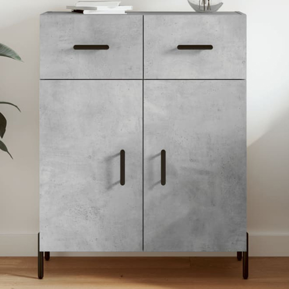 vidaXL 2 Door 2 Drawer Concrete Grey Wooden Sideboard Image 1