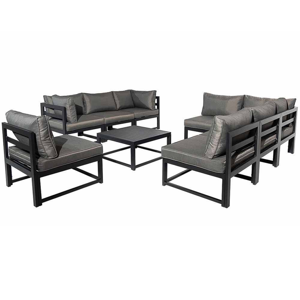 Furniture One 8 Seater L Shape Aluminium Garden Corner Sofa Set Image 6