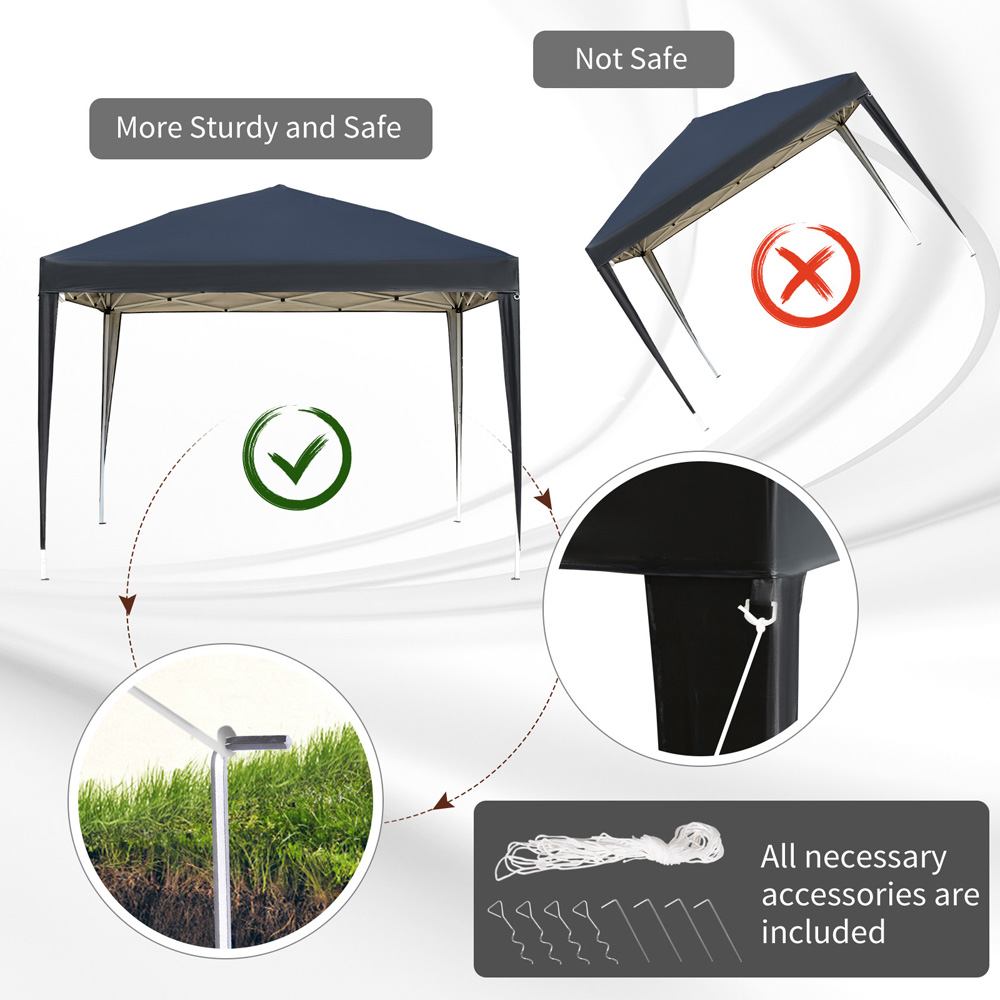 Outsunny 3 x 3m Black Marquee Pop Up Gazebo Image 3