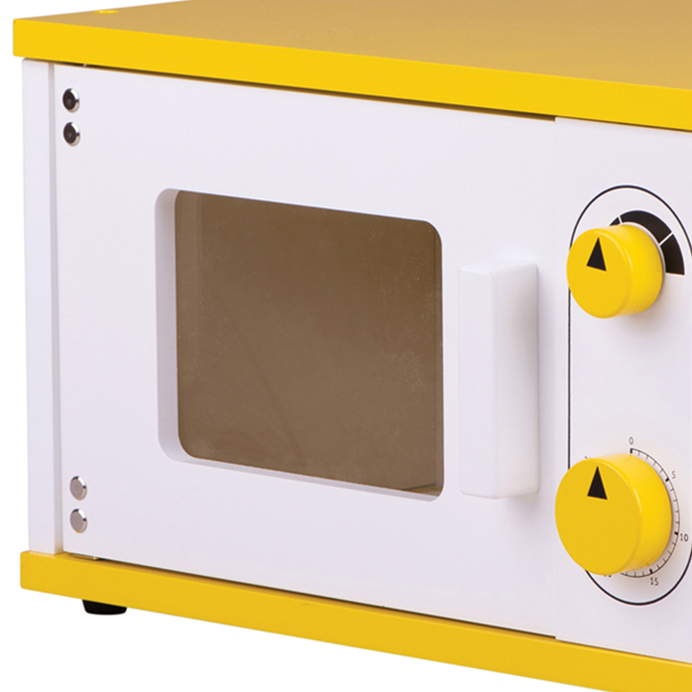 Tidlo Yellow Wooden Toy Microwave Image 2