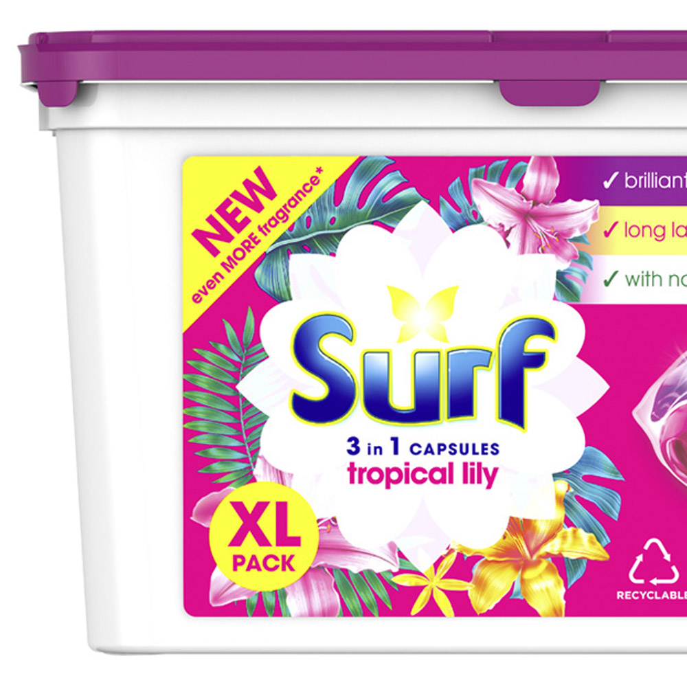 Surf 3 in 1 Tropical Lily Laundry Washing Capsules 45 Washes Image 3