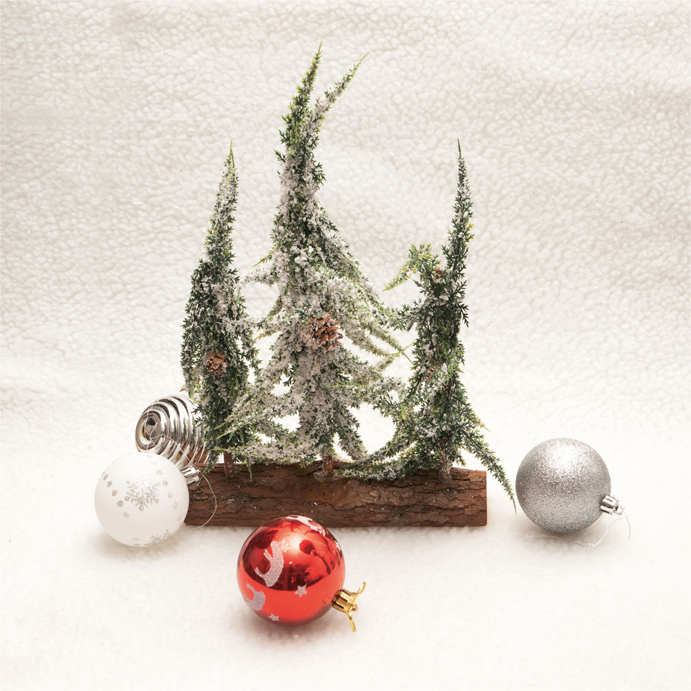 St Helens 26.5cm Snow Topped Mini Christmas Tree Display Image 5