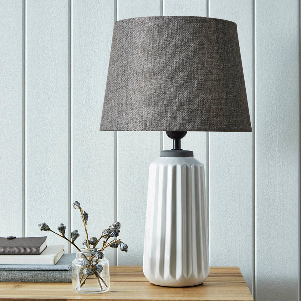 The Lighting and Interiors Ella Ribbed Design Table Lamp Image 2