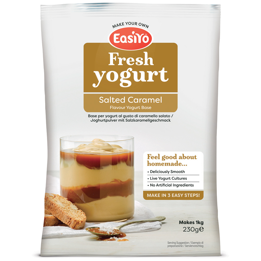 EasiYo Salted Caramel Flavour Yoghurt Base 230g Image 1