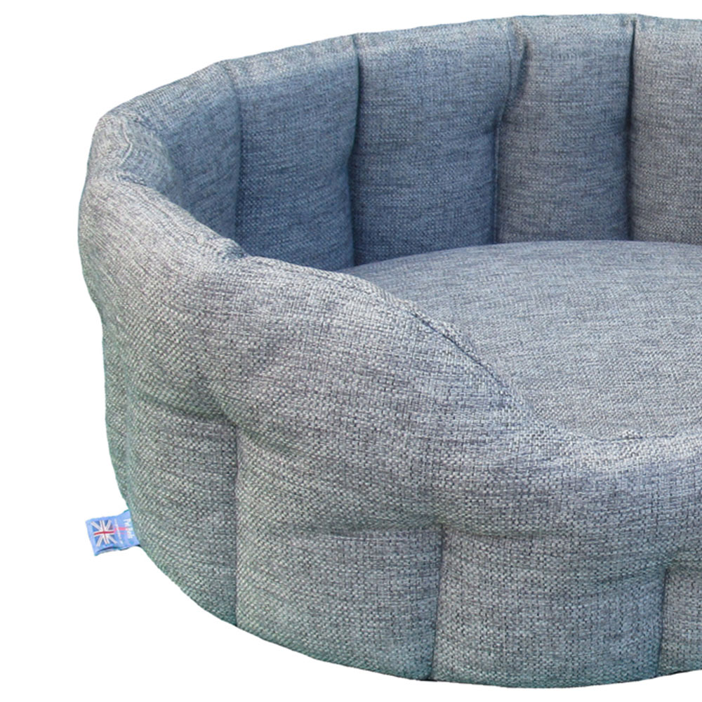 P&L Large Grey Oval Basket Dog Bed Image 2