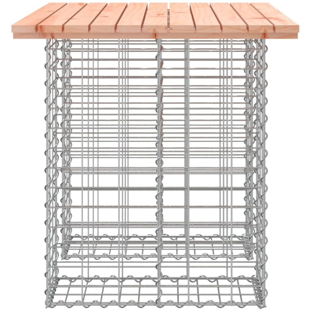 vidaXL Natural Solid Douglas Wood Gabion Design Garden Table 70 x 100 x 72cm Image 3