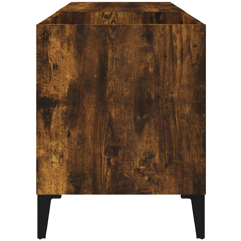 vidaXL 2 Shelf Smoked Oak Record Cabinet Image 3