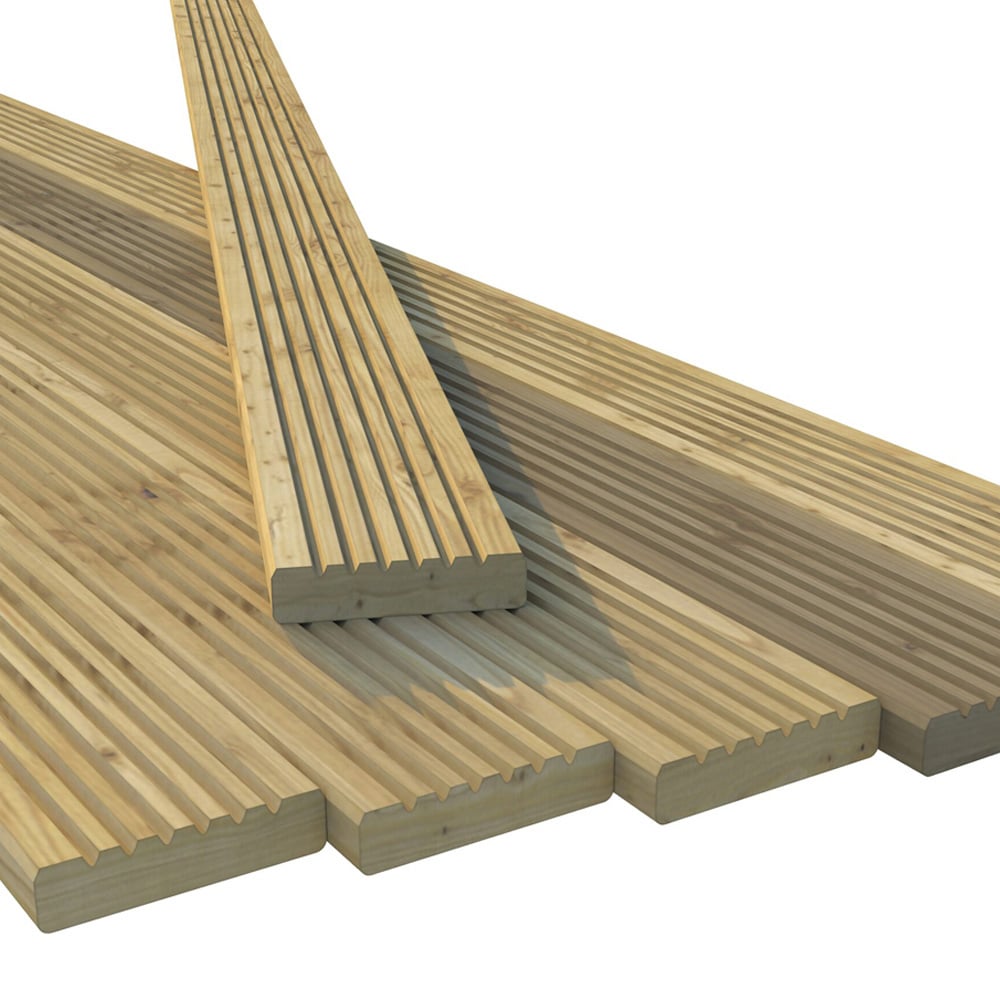 Power 8 x 8ft Timber Decking Kit With No Handrails Image 4