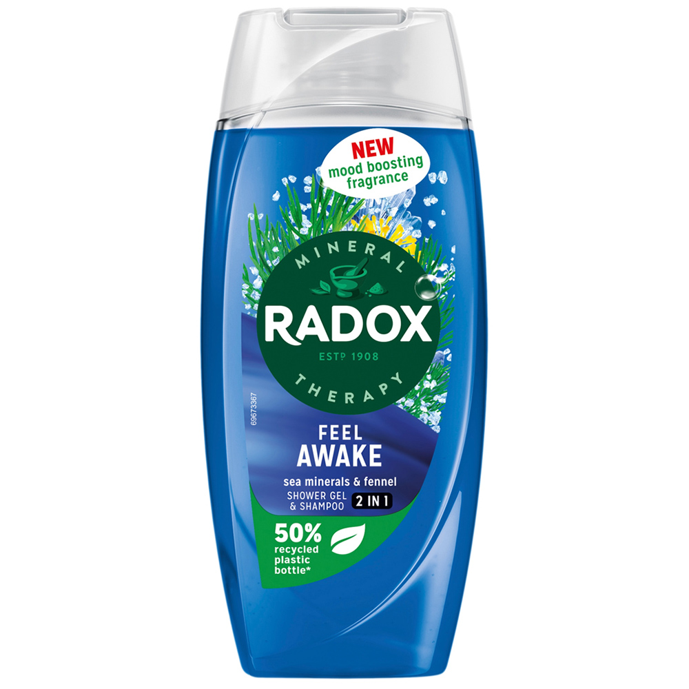 Radox Feel Awake Mineral Therapy 2 in 1 Shower Gel and Shampoo 225ml Image 1