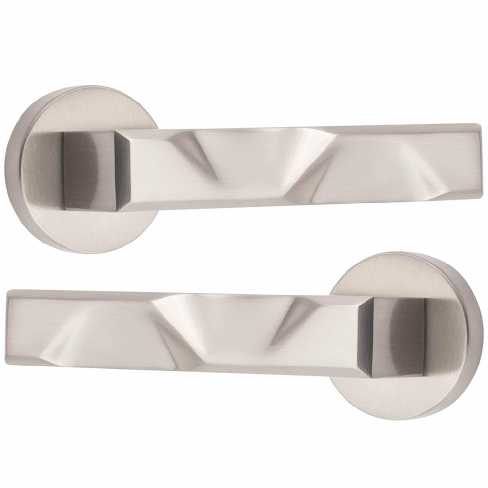 Golden Grace Satin Nickel Modern Nova Premium Door Handle Set 6 Set Image 3