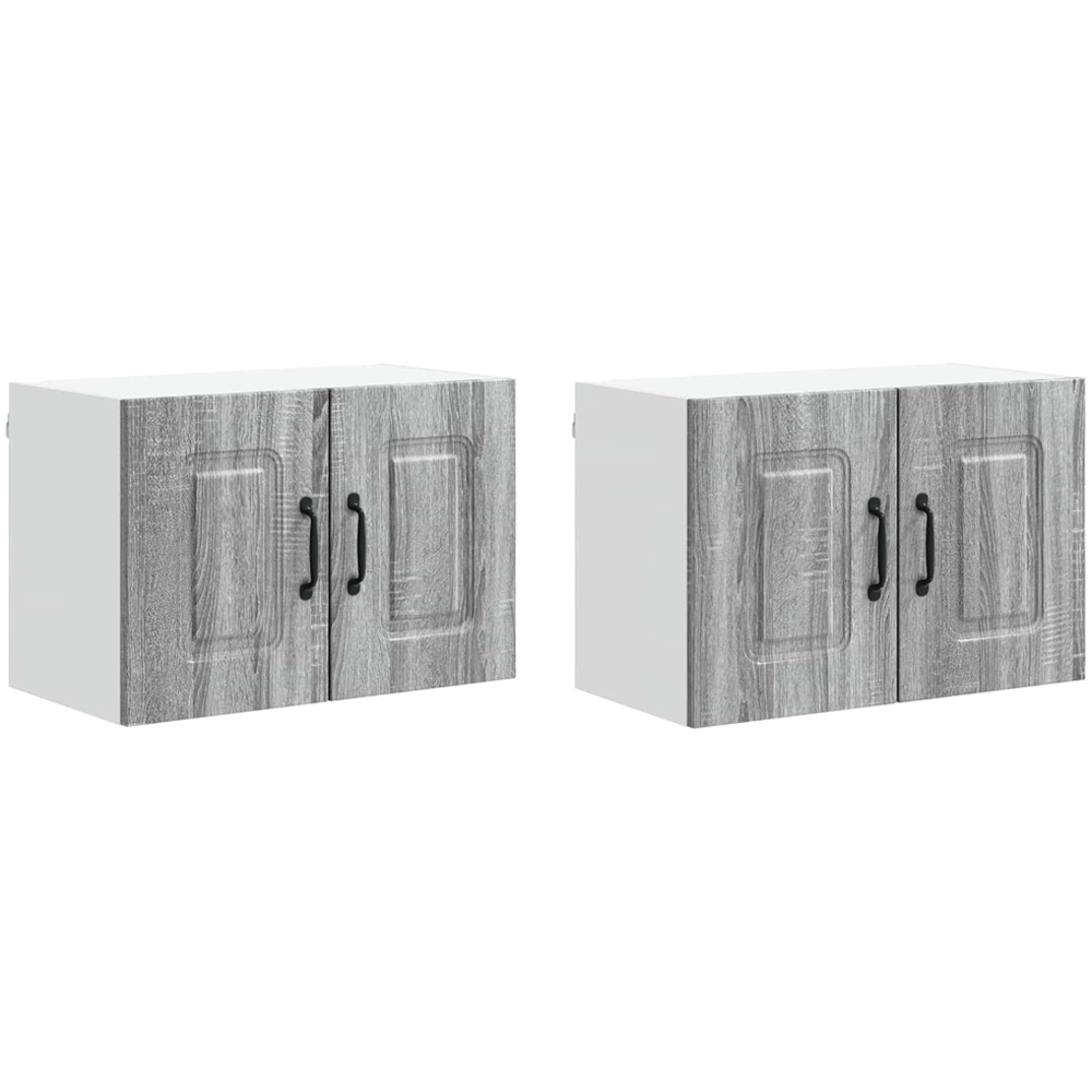 vidaXL Kalmar 2 Door Grey Sonoma Wall Mounted Kitchen Cabinet Set of 2 Image 8