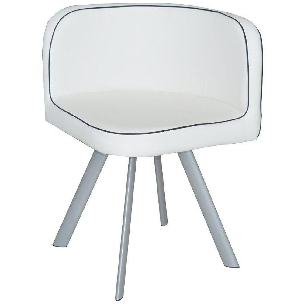 Kosy Koala 4 Seater Leather Dining Set White and Black Image 5