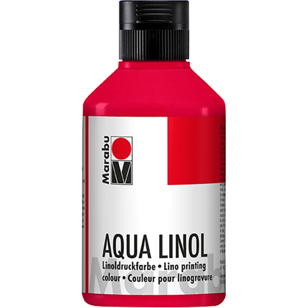 Marabu Aqua-Lino Carmine Red Printing Colour 250ml Image