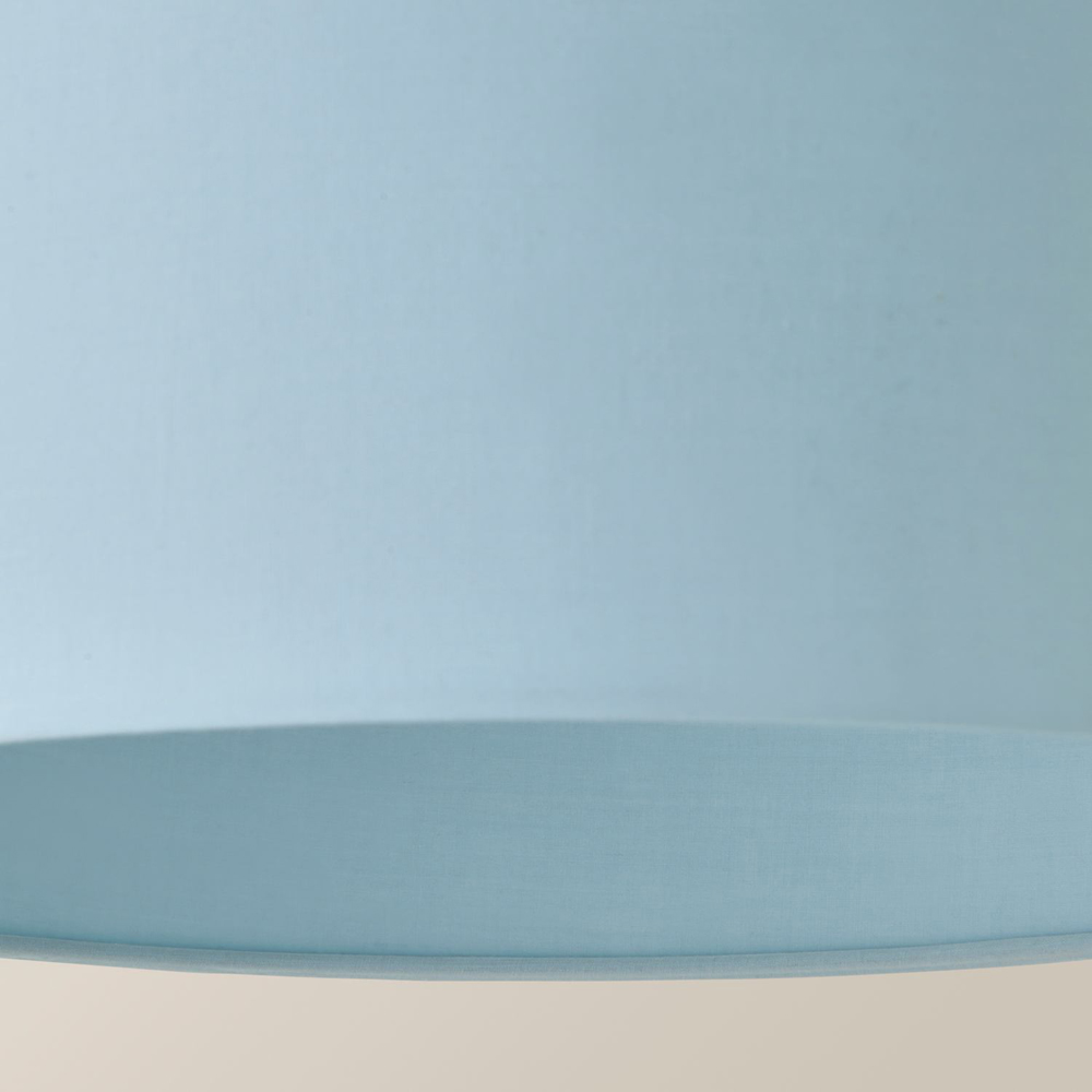 ValueLights Reni Duck Egg Blue Fabric Medium Drum Ceiling Lamp Shade Image 3