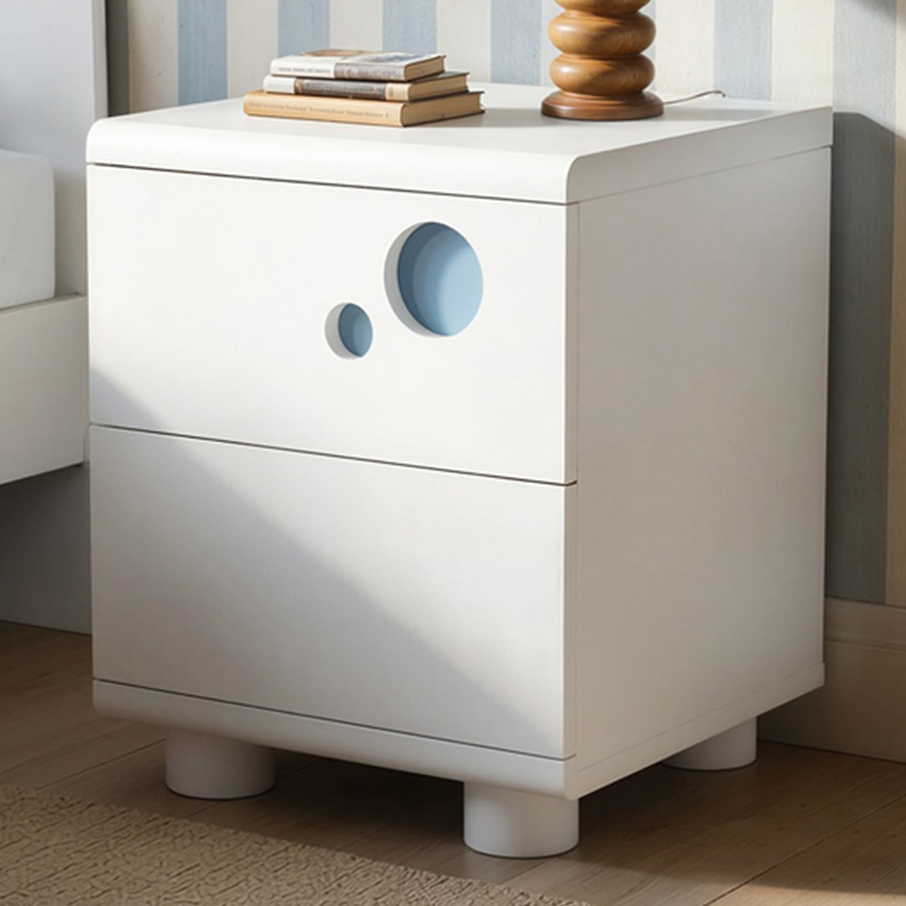Flair Livana 2 Drawer White Bedside Table Image 1