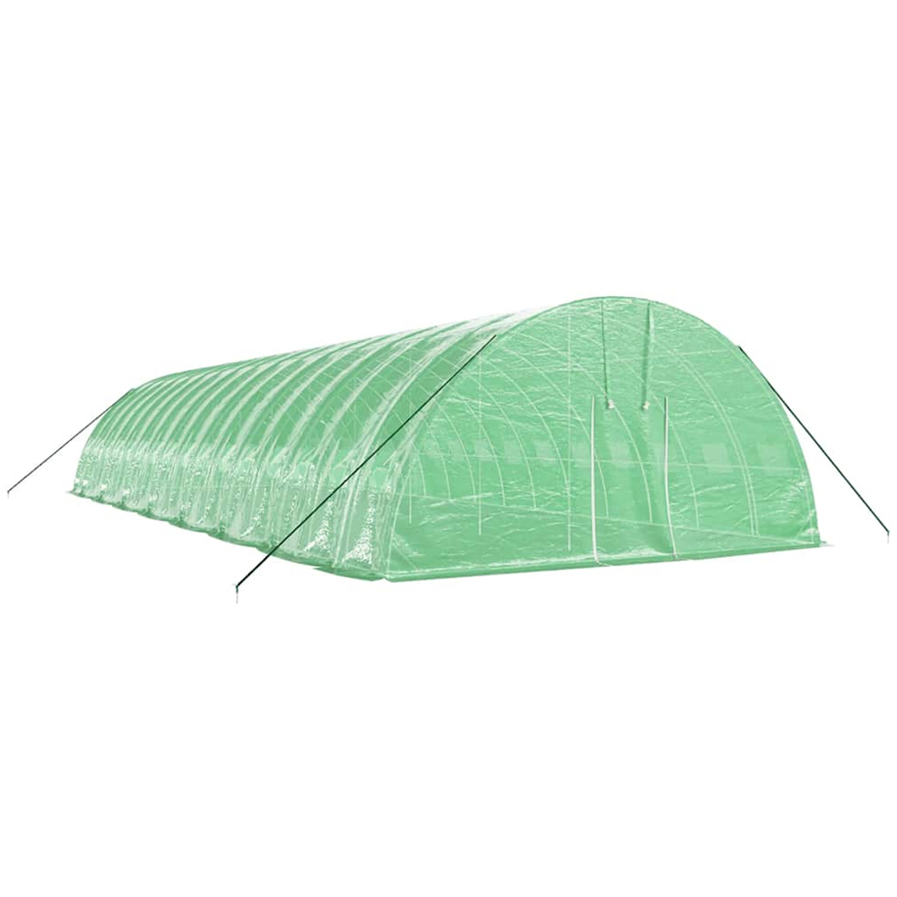 vidaXL Green Polyethylene Galvanised Steel Frame 52.4 x 19.6ft Greenhouse Image 2