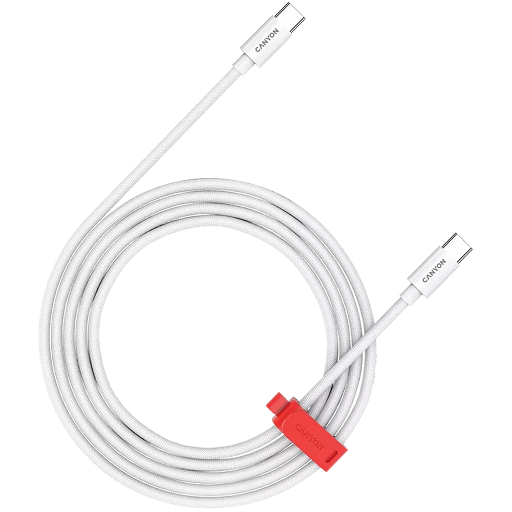 Canyon 2m 100W White C to C Braid Cable Image 1