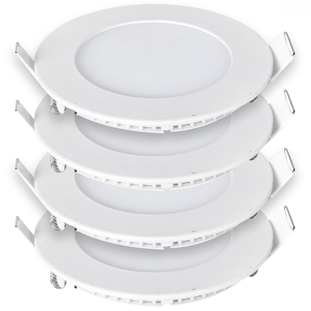 ENER-J 12W 6000K LED Panel Round Recessed Ceiling Downlight 4 Pack Image 1